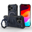 Etui do iPhone 17 Pro Max, do MagSafe, pancerne z podstawką, niebieskie