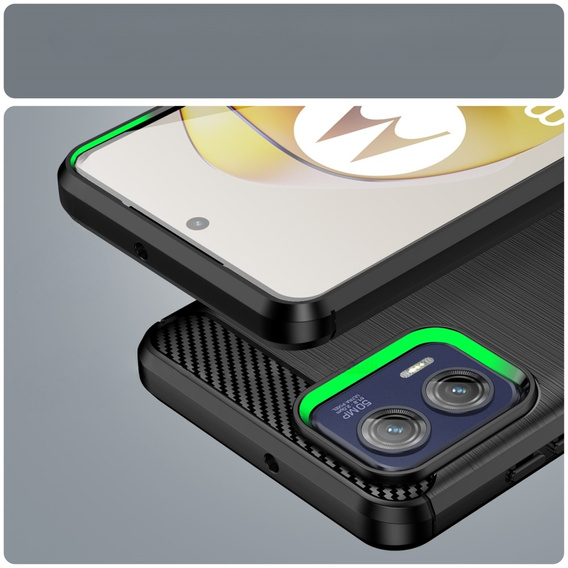 Etui do Motorola Moto G73 5G, Karbon, czarne