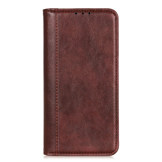 Etui do Xiaomi 14T, Wallet Litchi Leather, brązowe