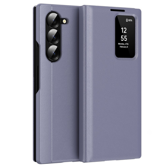 Etui z klapką do Samsung Z Fold5 5G, Smart View Wallet, lawendowe