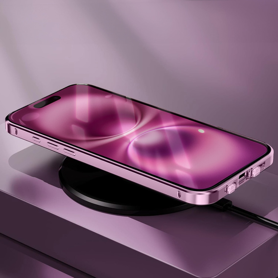 Etui Magnetic Dual Glass MagSafe do iPhone 16, różowe rose gold