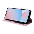 Etui z klapką do Galaxy A56 – drobne kwiaty, ochrona RFID, kieszenie na karty, zdjęcie i banknoty