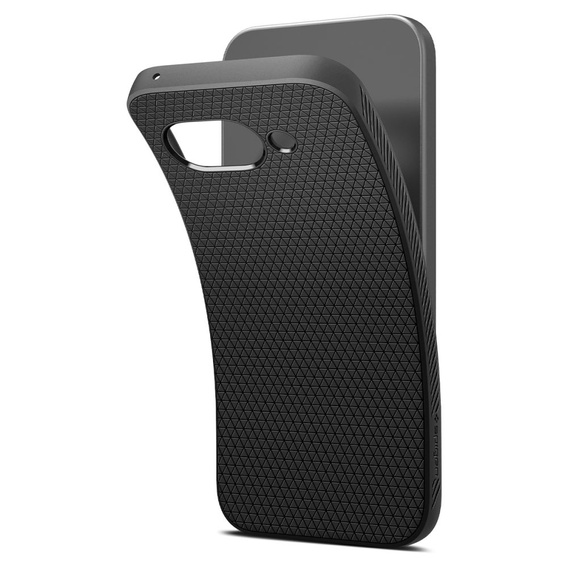 Etui Spigen do Google Pixel 9A, Liquid Air, czarne + Szkło Hartowane 9H