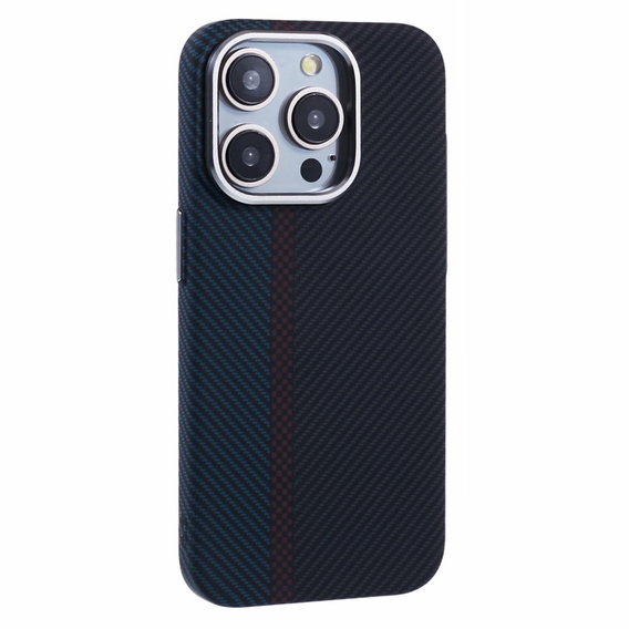 Etui do iPhone 13 Pro, Carbon Fiber MagSafe, czarne / niebieskie