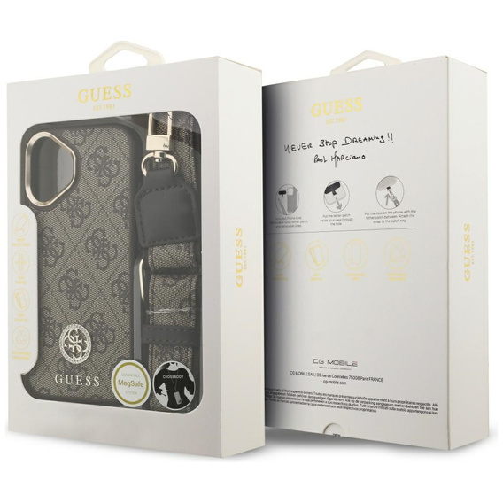 Etui GUESS 4G Strass Logo do MagSafe z paskiem do iPhone 17