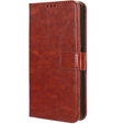 Etui z klapką do Honor 90 Lite 5G, Crazy Horse Wallet, brązowe