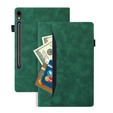 Etui do Samsung Galaxy Tab S10 FE+ Plus, Classic, z miejscem na rysik, zielone