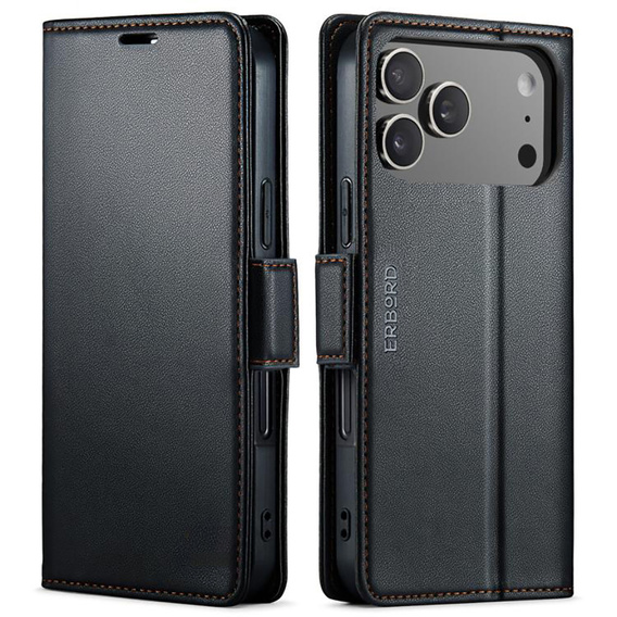 Etui portfelowe Glossy Litchi do iPhone 17 Pro Max