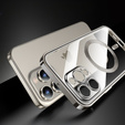 Etui do iPhone 15 Pro, Privacy Dual Glass, do MagSafe, srebrne