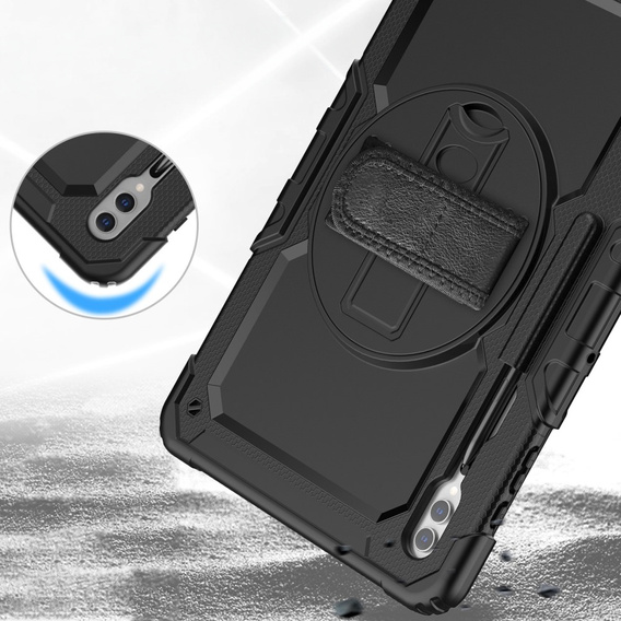 Etui pancerne do Samsung Galaxy Tab S9 Ultra, ochronne 360 z miejscem na rysik, Czarne
