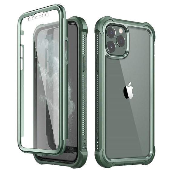 Etui do iPhone 11, Dexnor Full Body Rugged, przezroczyste / zielone
