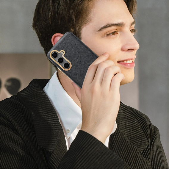 Etui skórzane do Samsung Galaxy S25, leather hybrid, czarne