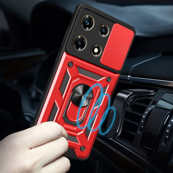 Etui pancerne do Infinix Note 30 Pro, CamShield Slide, czerwone