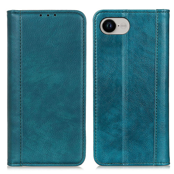 Etui do Iphone 16E, Wallet Litchi Leather, niebieskie