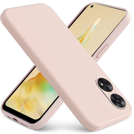 Zestaw Etui silikonowe do Oppo Reno8 T, Silicone Lite, Różowe + szkło