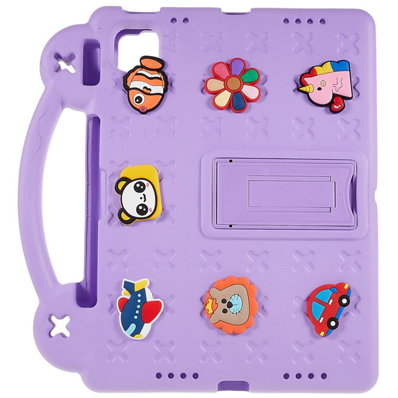 Etui do iPad Air 11" 2025/2024 (7/6 gen.), Cute Patterns, z podstawką, fioletowe