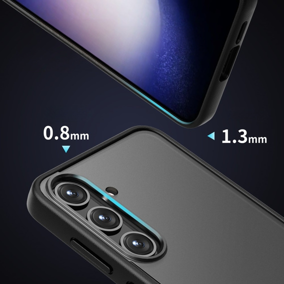 Etui do Samsung Galaxy S24, Fusion Hybrid, z ochroną aparatu, przezroczyste / czarne