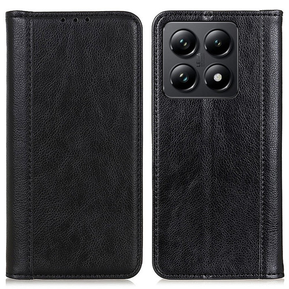 Etui do Xiaomi 14T, Wallet Litchi Leather, czarne
