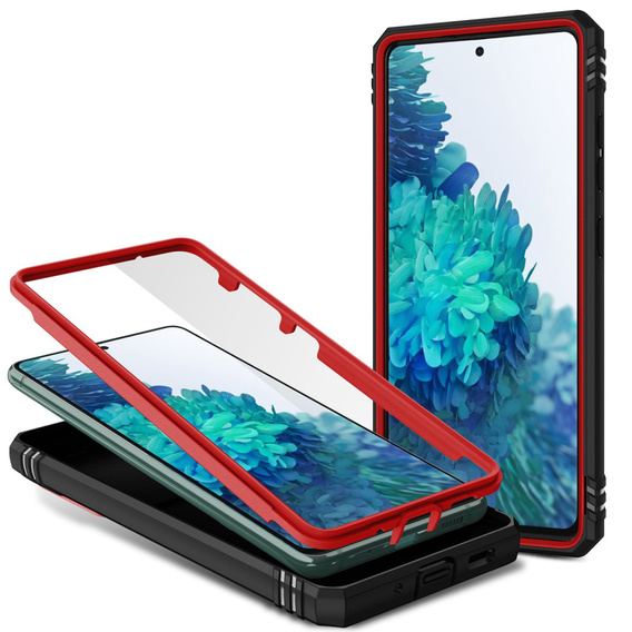 Etui pancerne do Samsung Galaxy S20 FE, CamShield Slide, czerwone