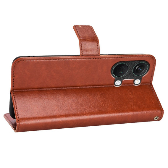 Etui z klapką do OnePlus Nord 3 5G, Crazy Horse Wallet, brązowe
