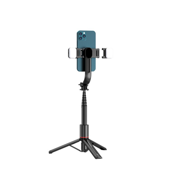 Tech-Protect Kijek Selfie Stick Tripod Bluetooth z lampą LED, czarny