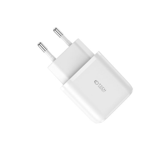 Tech-Protect C20W QC3.0 Uniwersalna Ładowarka Sieciowa USB-A USB-C, White