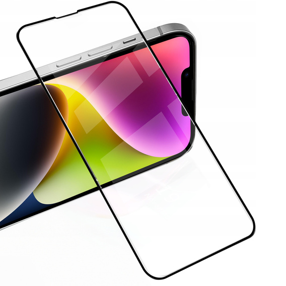 2x Szkło Hartowane do iPhone 14, ERBORD 3D pełne, szybka na cały ekran