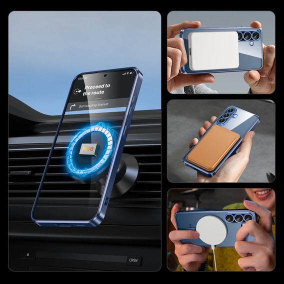 Etui do Samsung Galaxy A26 5G, Electro MagSafe, granatowe + Szkło na ekran
