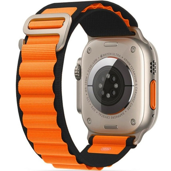 Zestaw Pasek Nylonowy + Etui 2w1 do Apple Watch 7/8/9 45mm, Czarny / Pomarańczowy