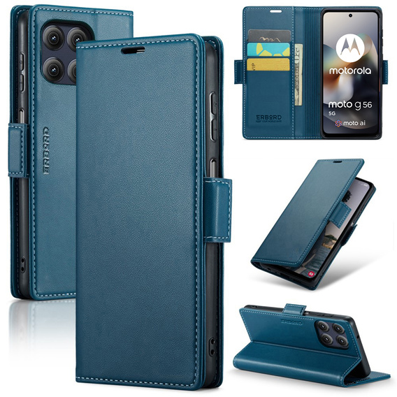 Etui ERBORD Glossy Litchi portfel z klapką do Motorola Moto G56 5G