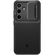 Etui Spigen do Samsung Galaxy S24, Optik Armor, Czarne + Szkło