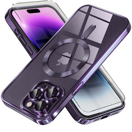 Etui do iPhone 14 Pro Max, Electro MagSafe, fioletowe + Szkło na ekran