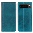 Etui z klapką do Google Pixel 10 Pro XL / 9 Pro XL, z kieszonką, skórzane, zielone