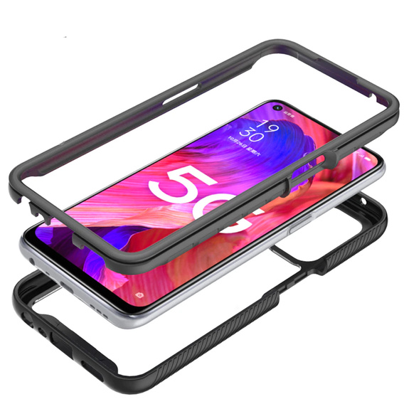 Etui do OPPO A54 5G/A74 5G, Shockproof, z folią, czarne