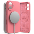 Etui Ringke do iPhone 16, Silicone MagSafe, różowe + Szkło Hartowane 9H