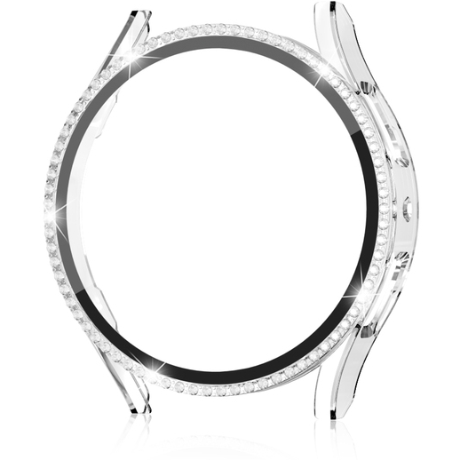 2w1 Etui + Szkło Hartowane do Samsung Galaxy Watch 6 40mm, Przezroczyste, Bezbarwne