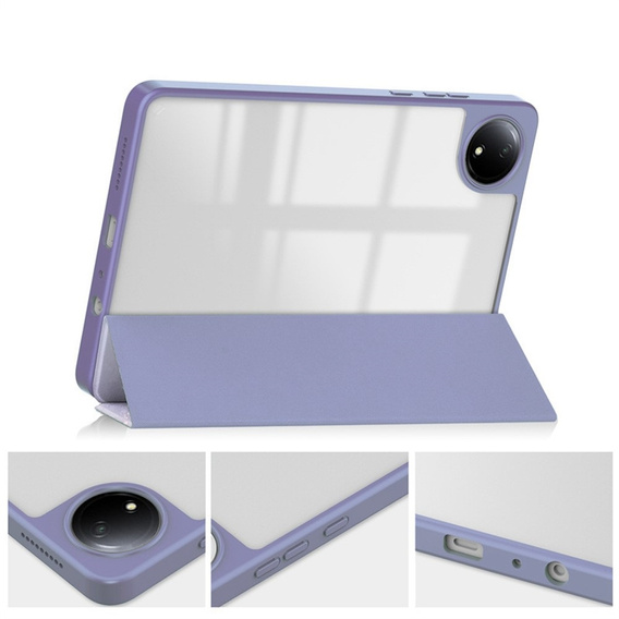 Etui Smartcase Hybrid do Xiaomi Redmi Pad SE 8.7", z miejscem na rysik – fioletowe Marble