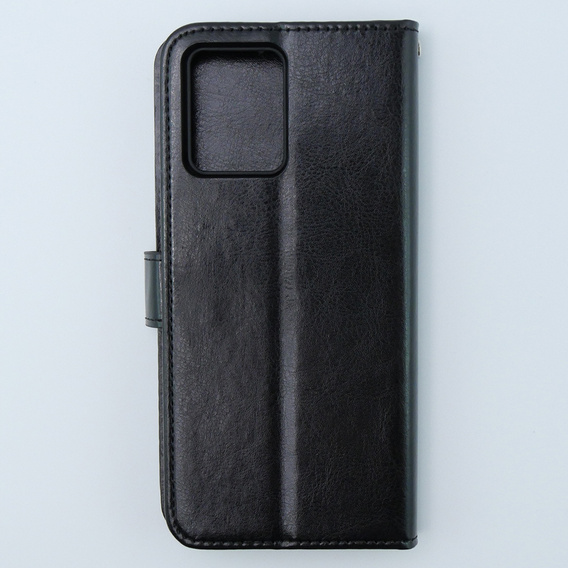Etui z klapką do Motorola Moto G54 5G, Crazy Horse Wallet, czarne