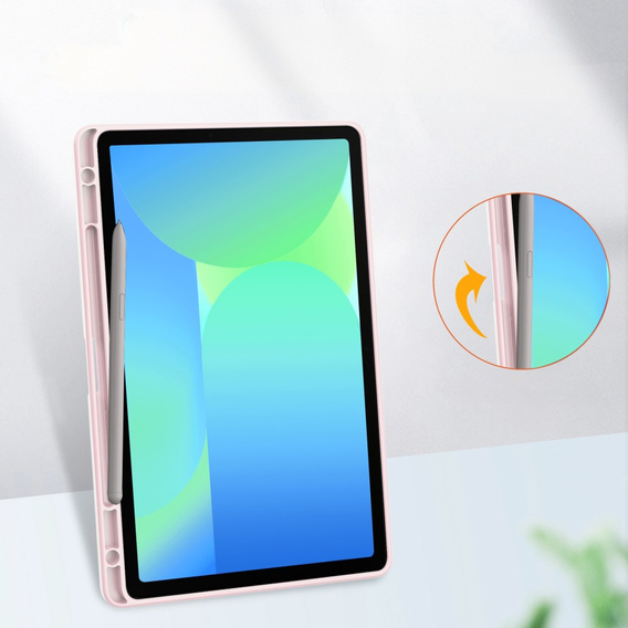 Etui do Samsung Galaxy Tab S10 FE+ Plus, Smartcase Hybrid, z miejscem na rysik, różowe
