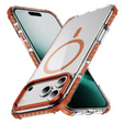 Etui pancerne do MagSafe bezbarwne z pomarańczowymi bokami do iPhone 17 Pro Max
