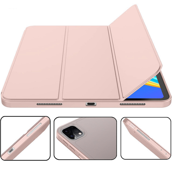 Etui do iPad Pro 12.9" 2022/2021/2020 (6/5/4 gen.), Smart Pencil, z miejscem na rysik, różowe