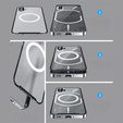 Etui z ochroną aparatu do Nothing Phone (2), do MagSafe, srebrne
