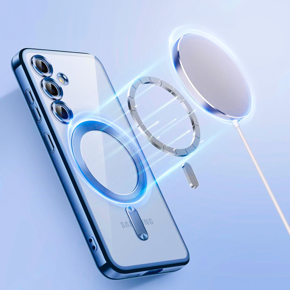 Etui do Samsung Galaxy S24 FE, Electro MagSafe, niebieskie + Szkło na ekran