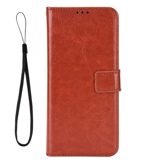 Etui z klapką do Motorola Edge 50 Neo / Motorola ThinkPhone 25, Crazy Horse Wallet, brązowe
