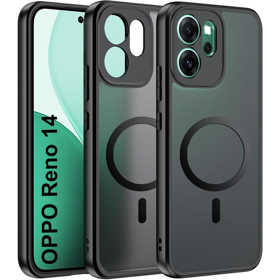 Etui Matt Case do Oppo Reno 14, do MagSafe, półprzezroczyste czarne