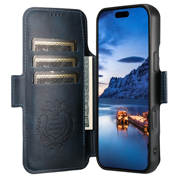 Etui z klapką 2w1 do iPhone 17 Pro Max, SUTENI, do MagSafe, niebieskie