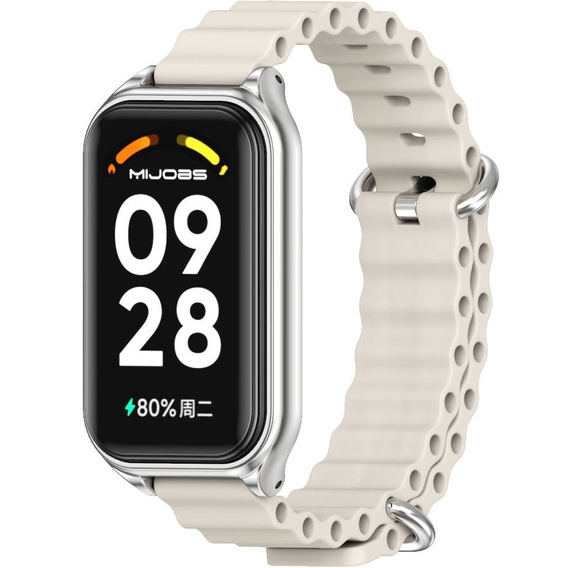 Pasek Silikonowy do Xiaomi Redmi Smart Band 2 / Xiaomi Smart Mi Band 8 Active, Biały