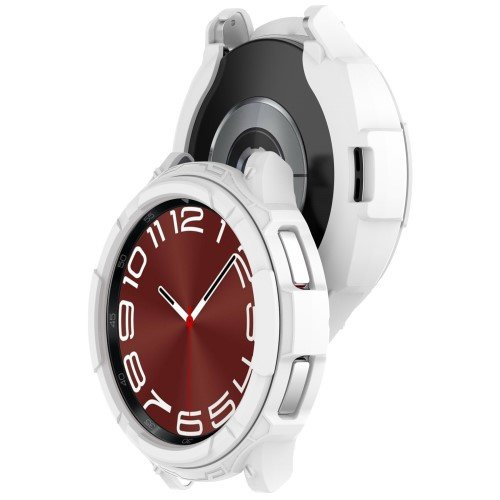 Etui z nakładką bezel ring do Samsung Galaxy Watch 6 Classic 47mm, Białe