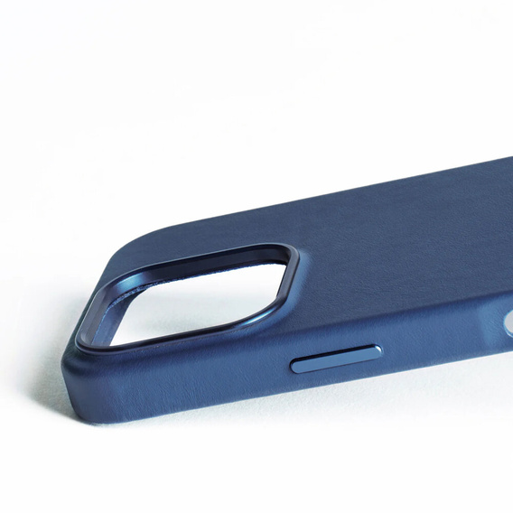 Etui Mujjo Skórzane do iPhone 16 Pro Max, MagSafe, niebieskie