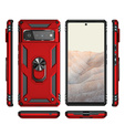 Etui pancerne do Google Pixel 6 Pro, Nox Case Ring, czerwone
